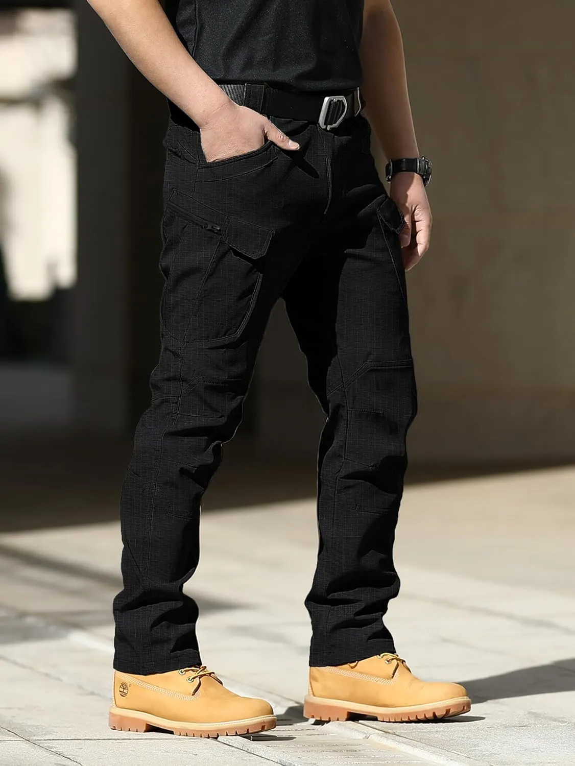 AUTIWITUA Men's Tactical Pants Water Resistant Cargo Pants Lightweight Outdoor Hiking Work Pants(No Belt)