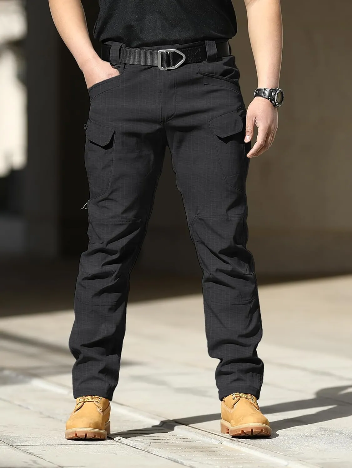 AUTIWITUA Men's Tactical Pants Water Resistant Cargo Pants Lightweight Outdoor Hiking Work Pants(No Belt)