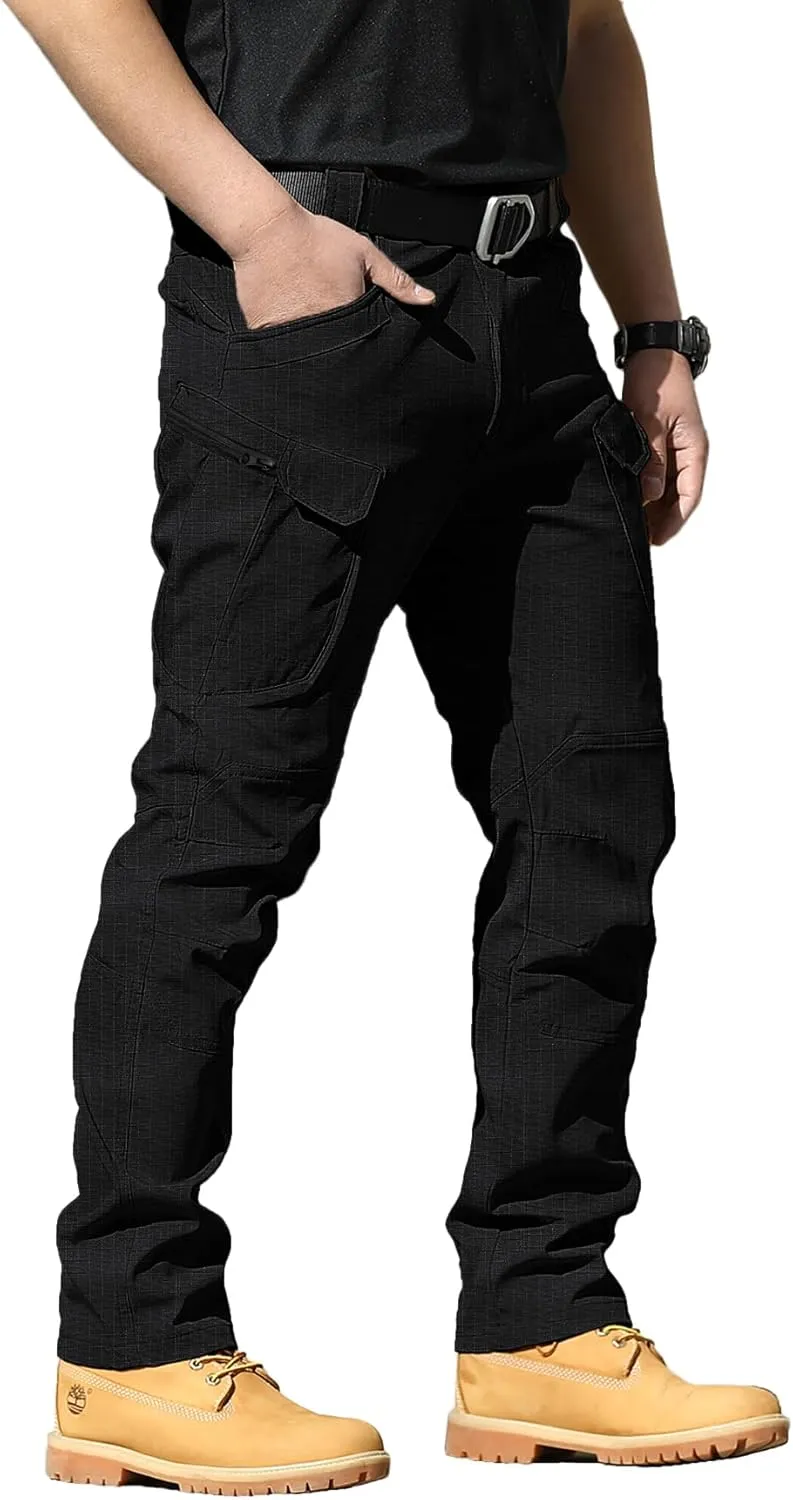 AUTIWITUA Men's Tactical Pants Water Resistant Cargo Pants Lightweight Outdoor Hiking Work Pants(No Belt)