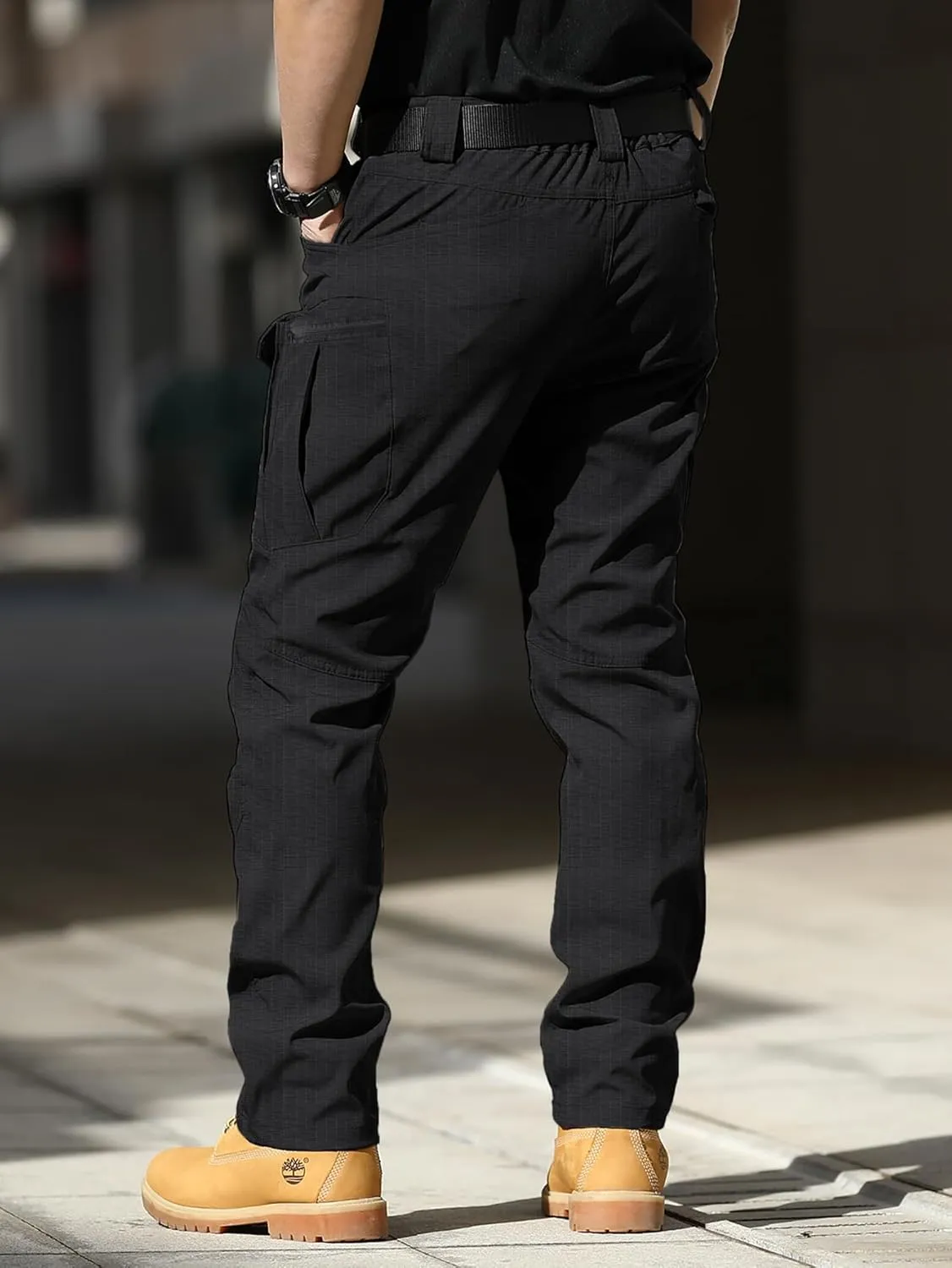 AUTIWITUA Men's Tactical Pants Water Resistant Cargo Pants Lightweight Outdoor Hiking Work Pants(No Belt)
