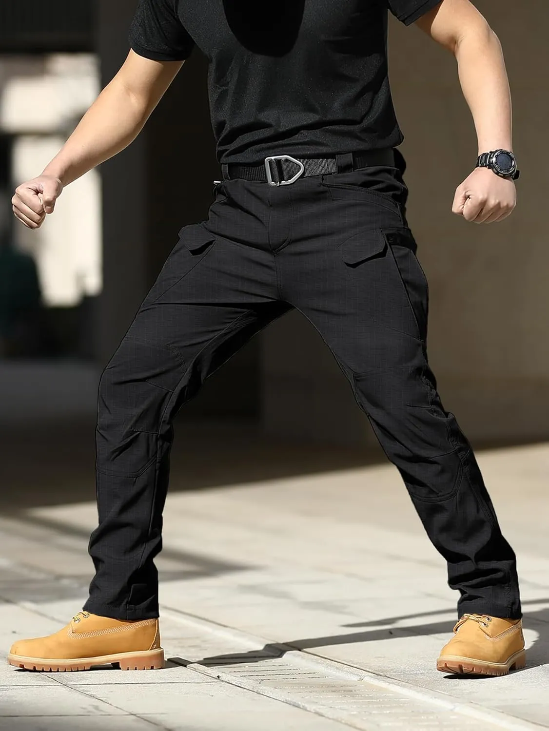 AUTIWITUA Men's Tactical Pants Water Resistant Cargo Pants Lightweight Outdoor Hiking Work Pants(No Belt)