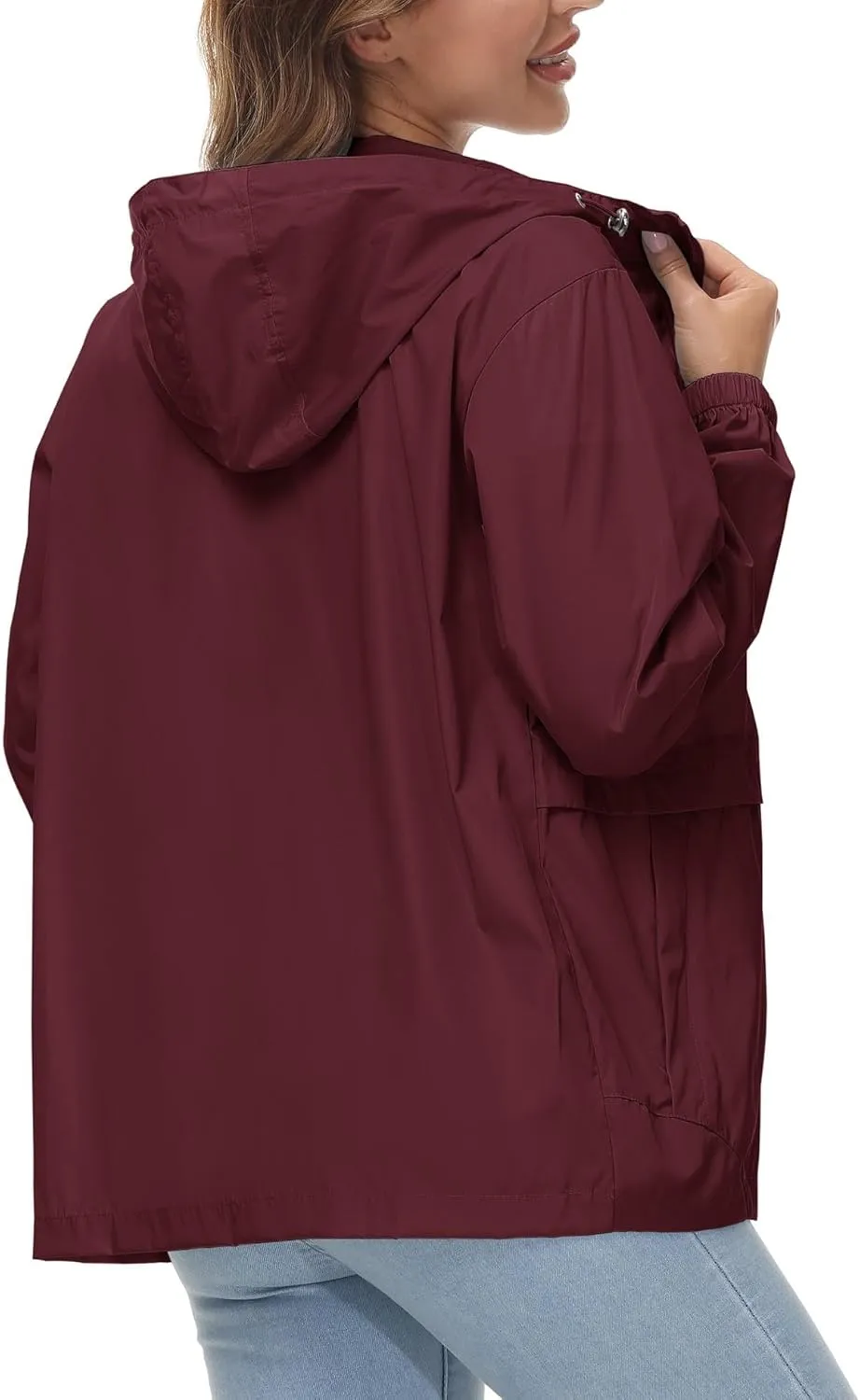 Avoogue Womens Waterproof Rain Jacket Lightweight Raincoat Packable Hooded Outdoor Windbreaker