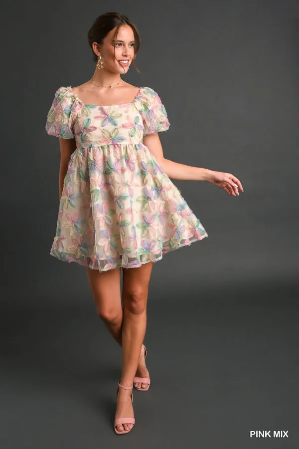 Balloon Sleeve Organza Dress