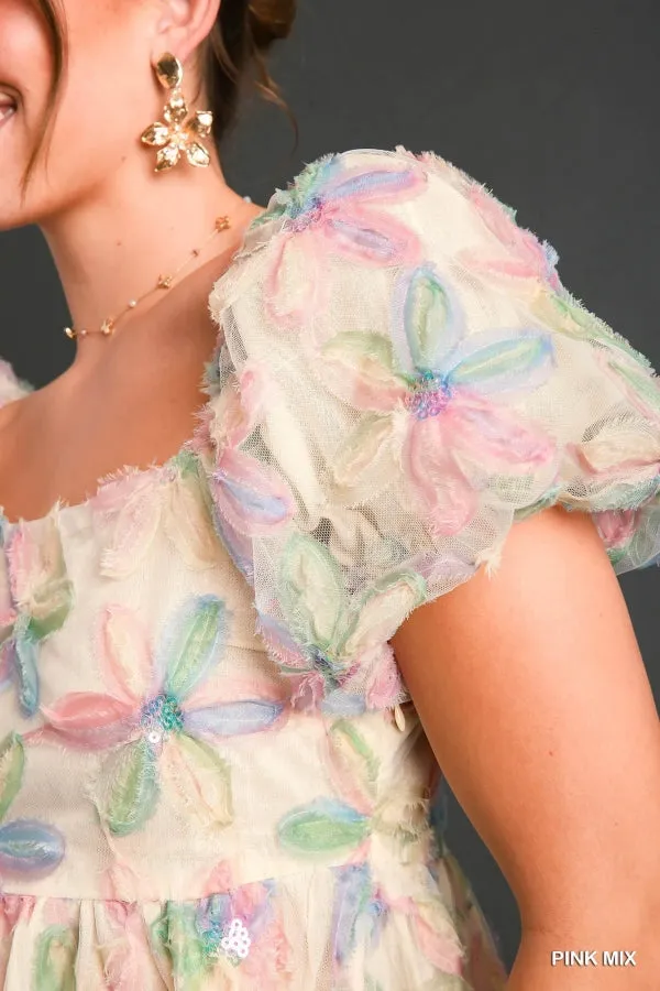 Balloon Sleeve Organza Dress