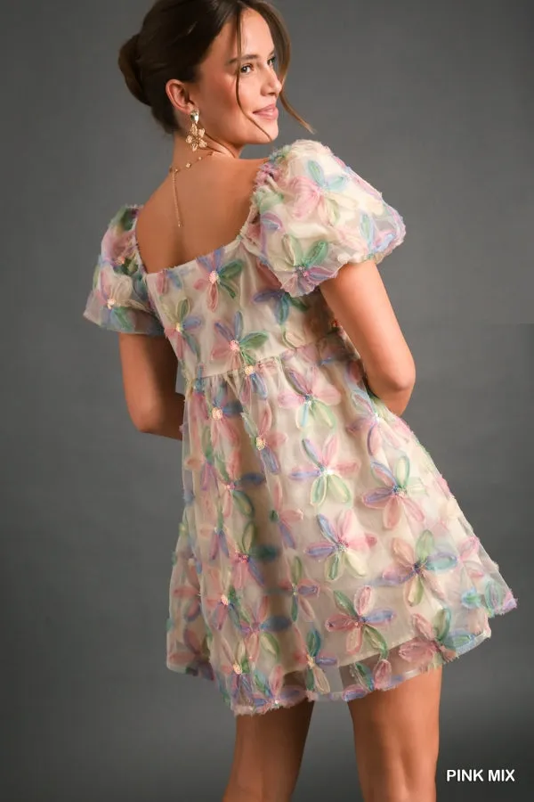 Balloon Sleeve Organza Dress