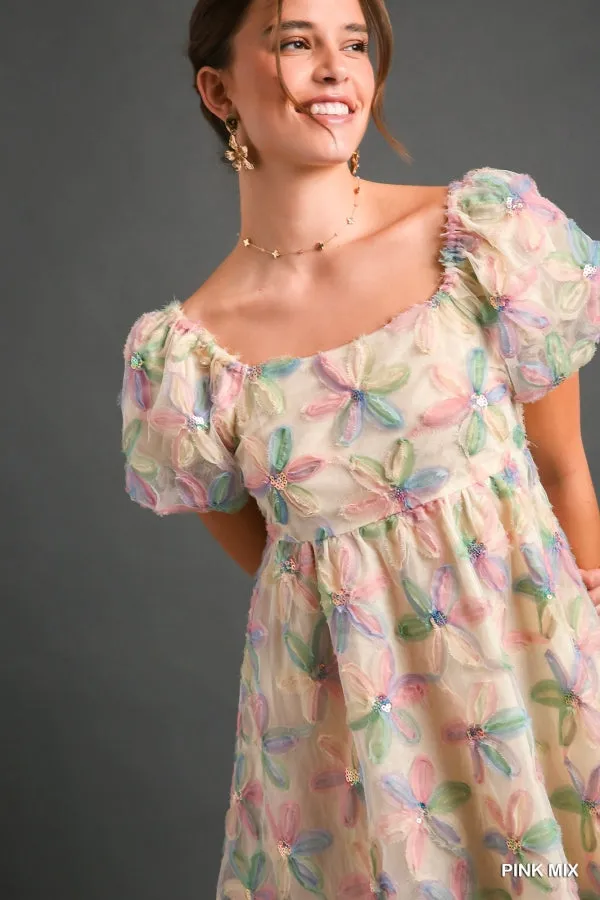 Balloon Sleeve Organza Dress