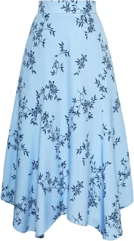 Belle Poque Women Floral Midi Skirt Flowy Skirt Boho Skirt High Waisted Skirt with Pockets