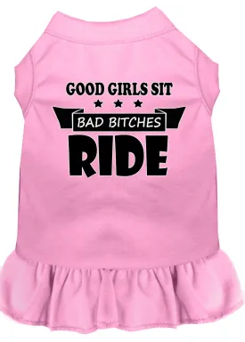 Bitches Ride Screen Print Dog Dress Light Pink Sm (10)