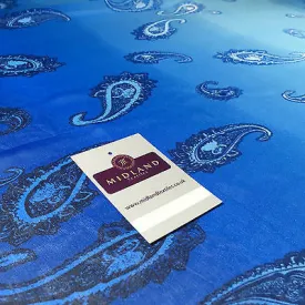 Blue paisley lightweight chiffon dress fabric, scarf 58" M145-59 Mtex
