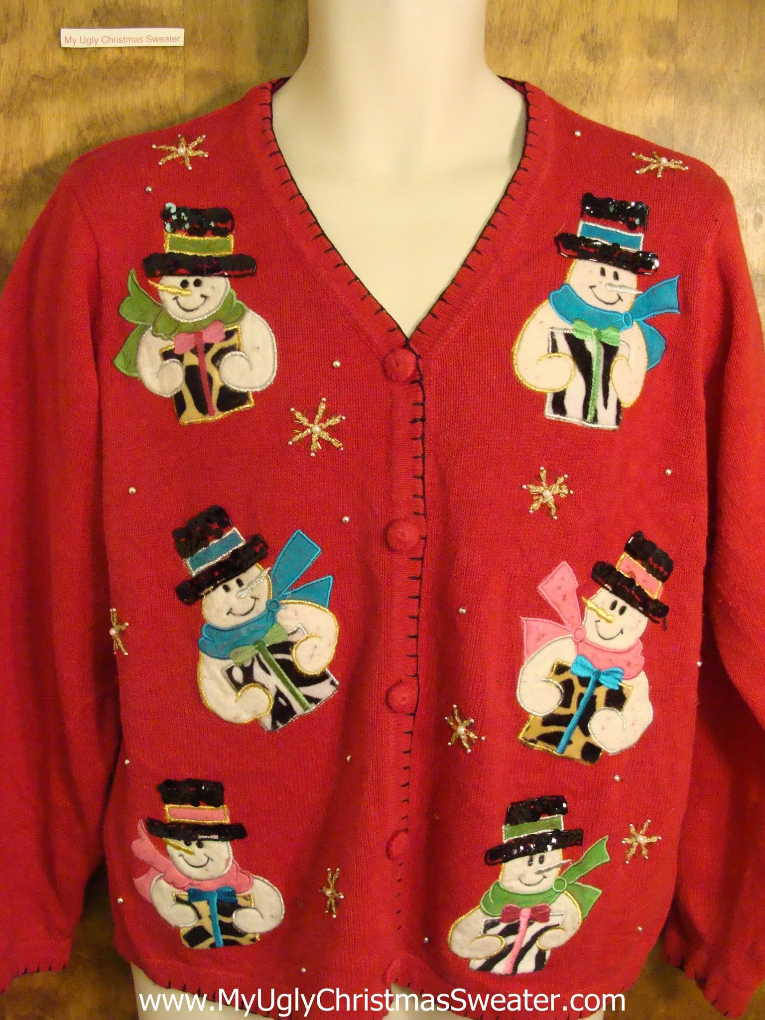 Colorful Snowman 6pack Funny Christmas Sweater