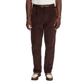 Cord Pleated Pants - Brown
