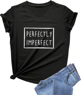 DANVOUY Womens Causal Short Sleeve V-Neck T-Shirt Graphic Tees