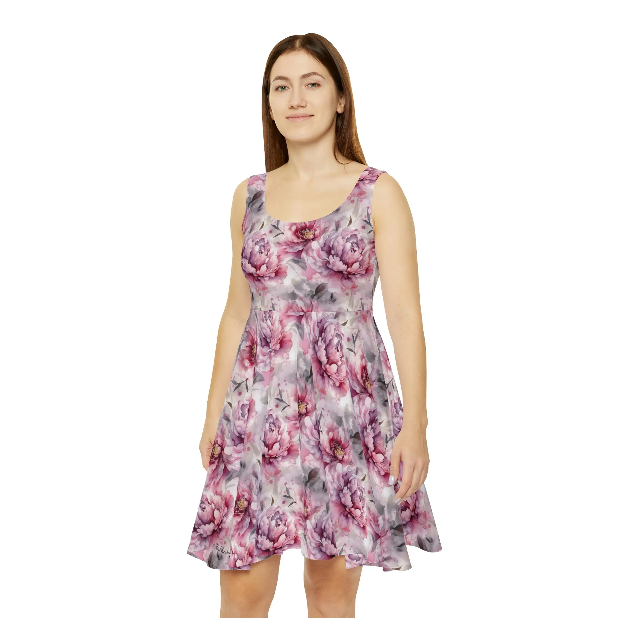 Floral Pattern Women's Skater Dress #15