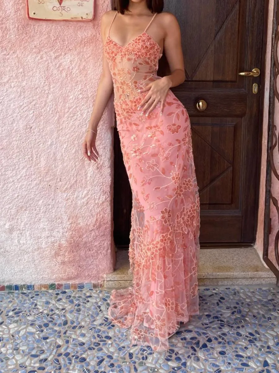 Flytonn- Delilah Maxi Dress in Pink (PRE-ORDER)