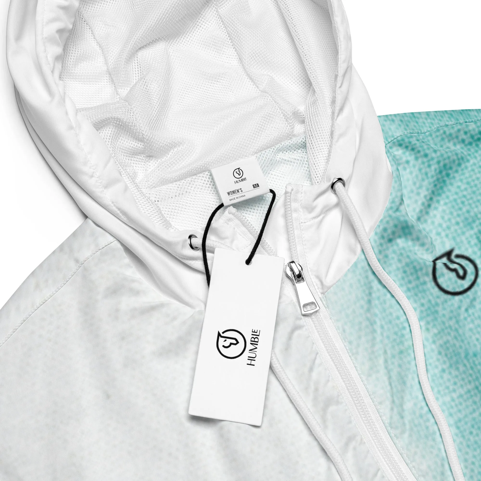 Humble Sportswear™ Women's Teal Sky Cropped Windbreaker