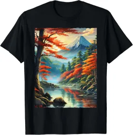 Japanese Forest and Mountain Landscape T-Shirt
