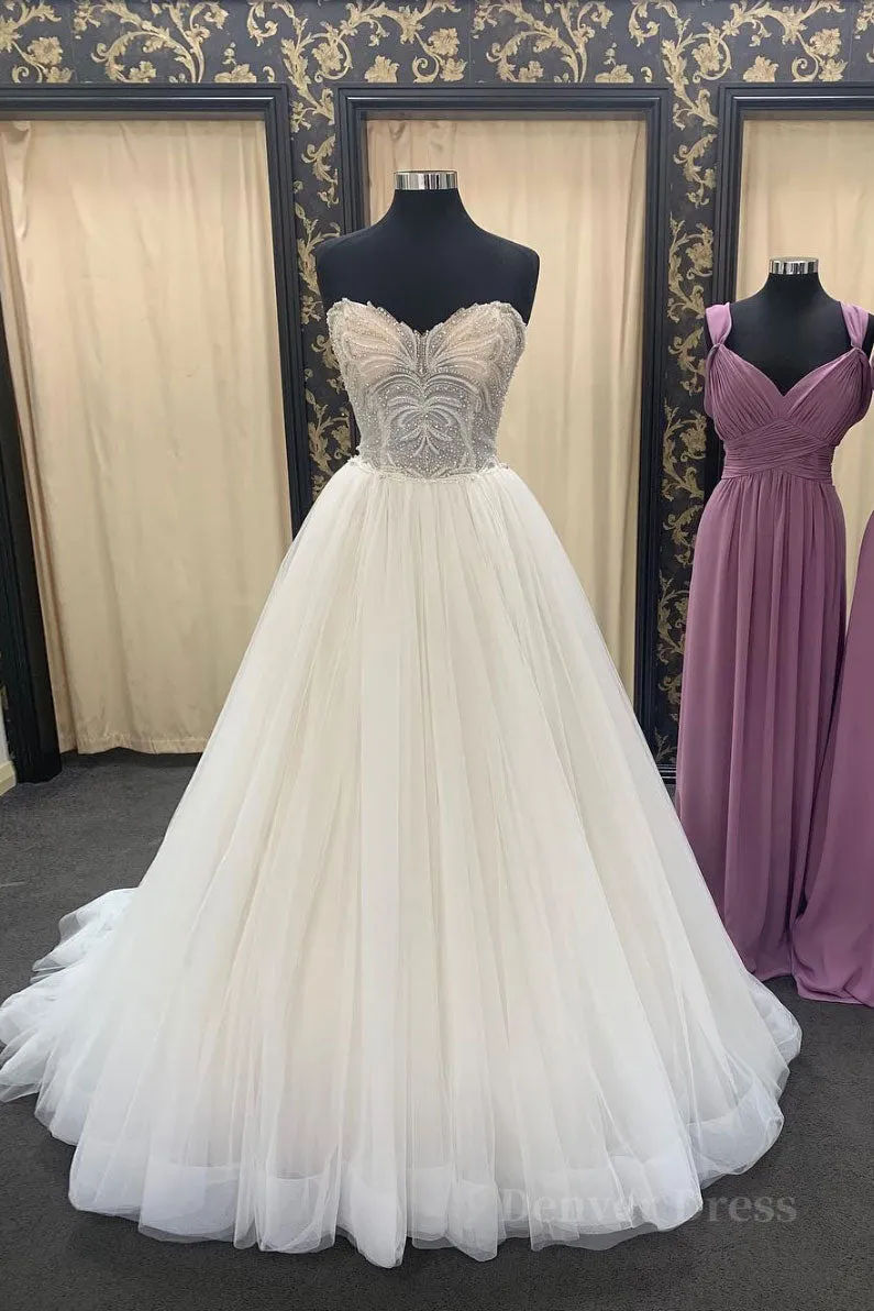 kamahe Light champagne tulle long prom dress, tulle evening dress