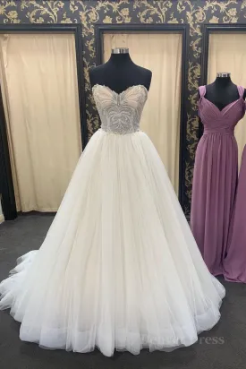 kamahe Light champagne tulle long prom dress, tulle evening dress