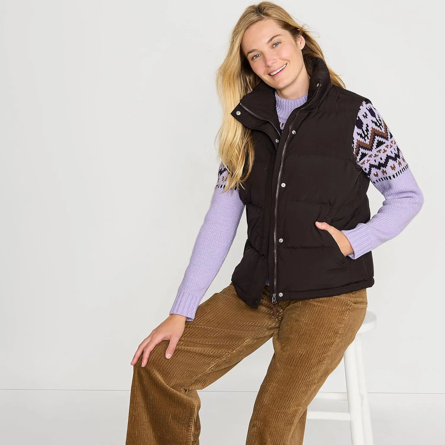 Lands' End Women's Wide Channel 600 Down Puffer Vest