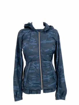 Lululemon Spring Fling Women's Blue Hooded Windbreaker Camoflage Size 4 Jacket