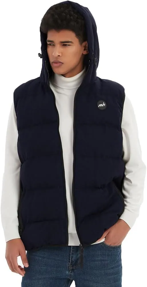MADHERO Men's Puffer Vest with Hood Water-Resistant Puffy Vests Outerwear Sleeveless Jacket