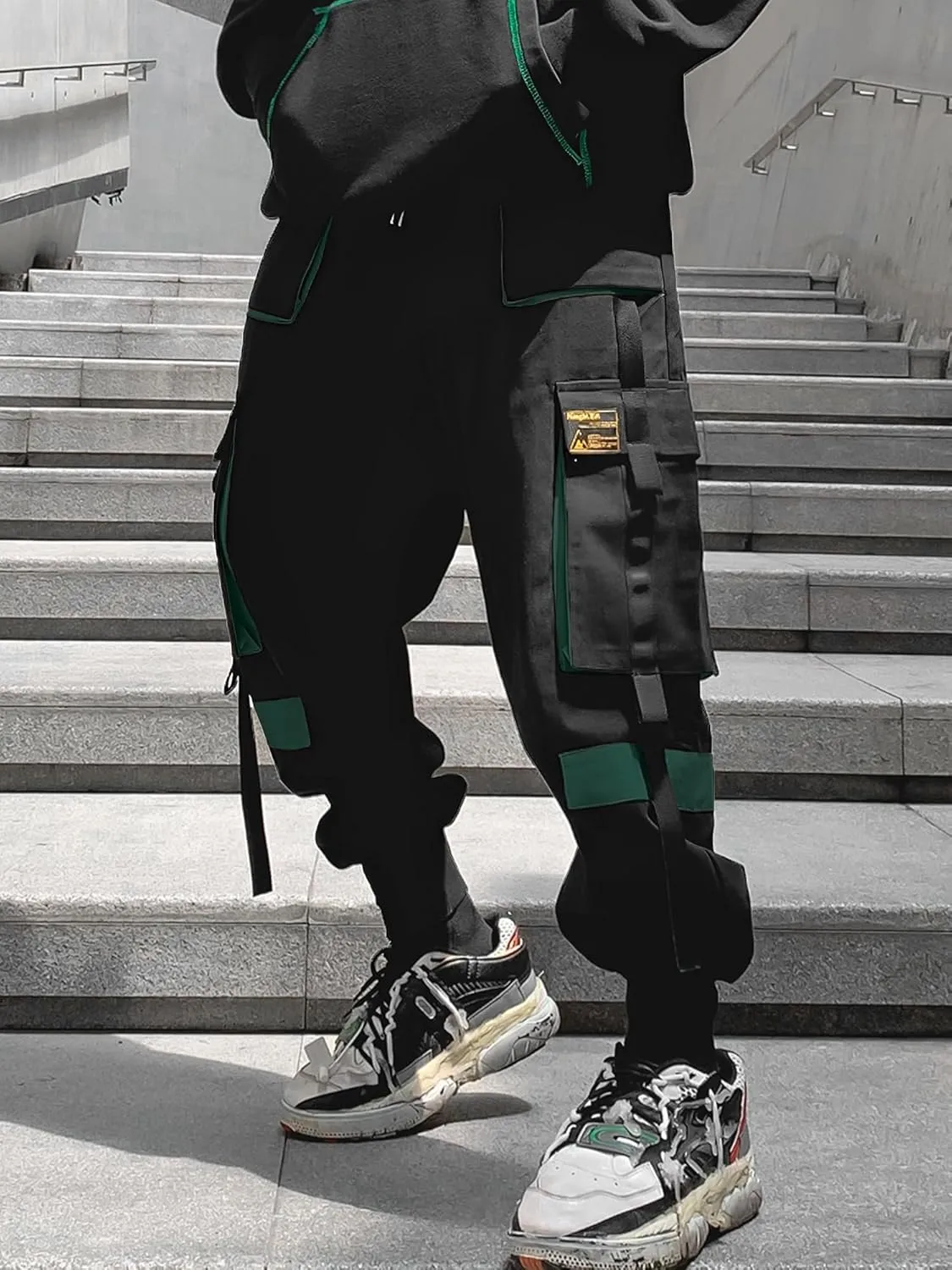 Men's Jogger Pants Techwear Hip Hop Harem Pants Streetwear Tactical Track Pants with Drawstring