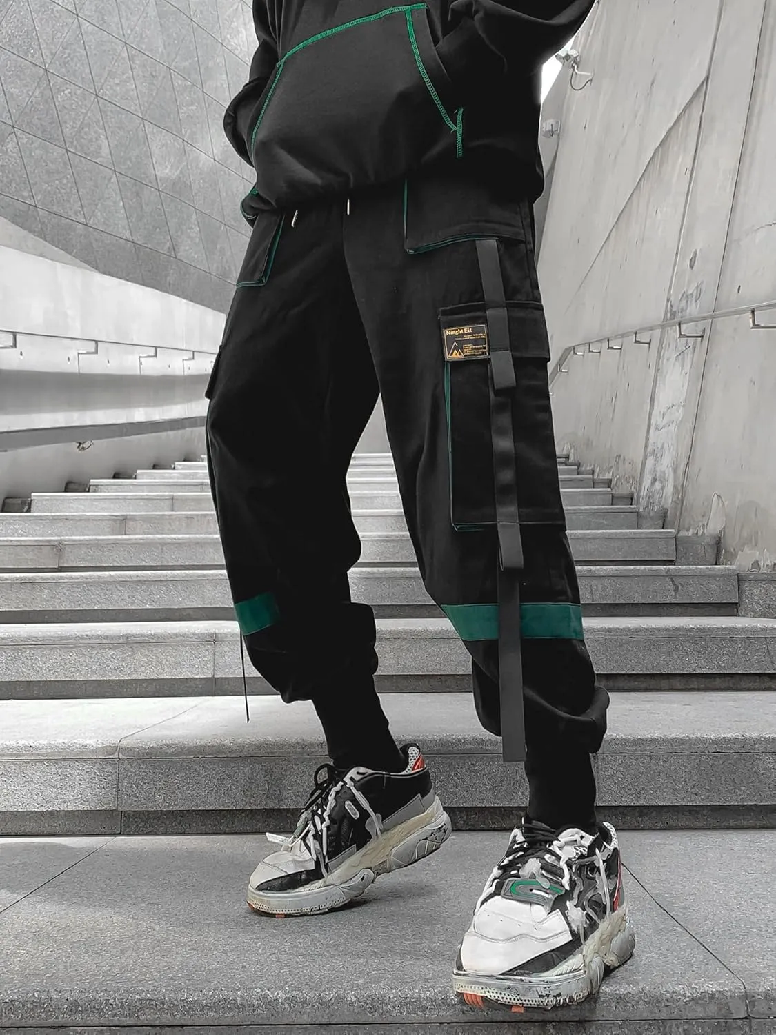Men's Jogger Pants Techwear Hip Hop Harem Pants Streetwear Tactical Track Pants with Drawstring
