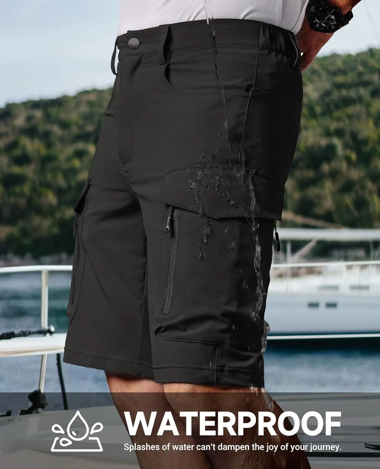 Moosehill Men's Hiking Cargo Shorts with 7 Pockets Quick Dry for Casual Work
