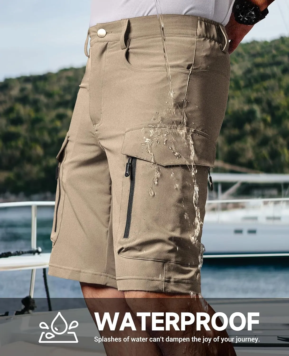 Moosehill Men's Hiking Cargo Shorts with 7 Pockets Quick Dry for Casual Work
