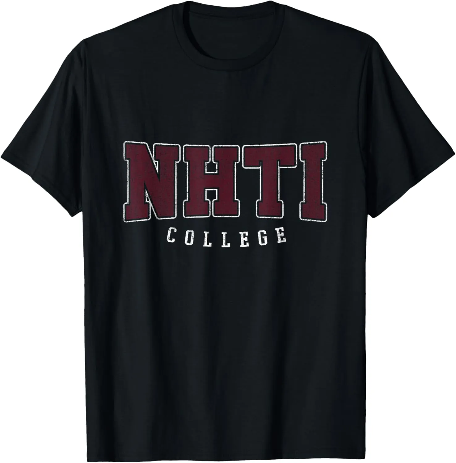 NHTI Arch Vintage College Athletic Sports Design Tee T-Shirt