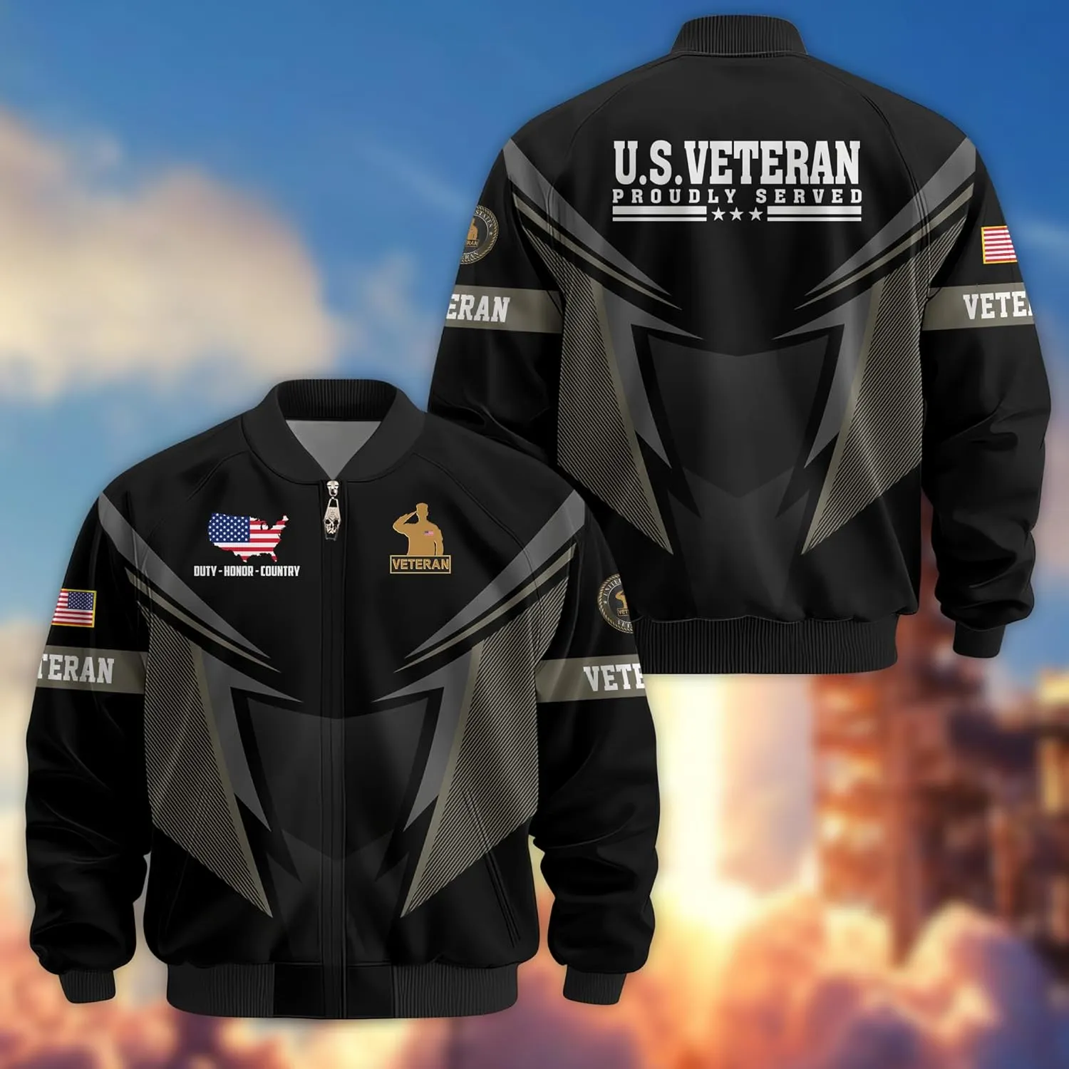 Proudly Served Veterans Jacket, Veterans Day Jacket, Military Jackets for Men, Veteran Gifts for Men, Ideal 4th of July Gifts