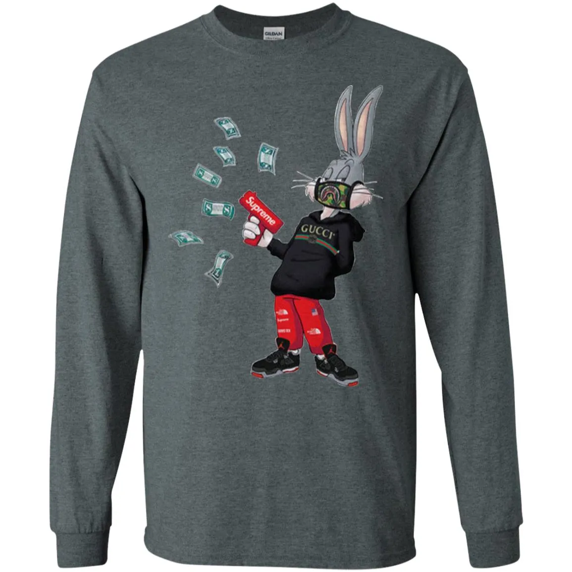 Rabbit Gucci T-shirt Men Long Sleeve Shirt