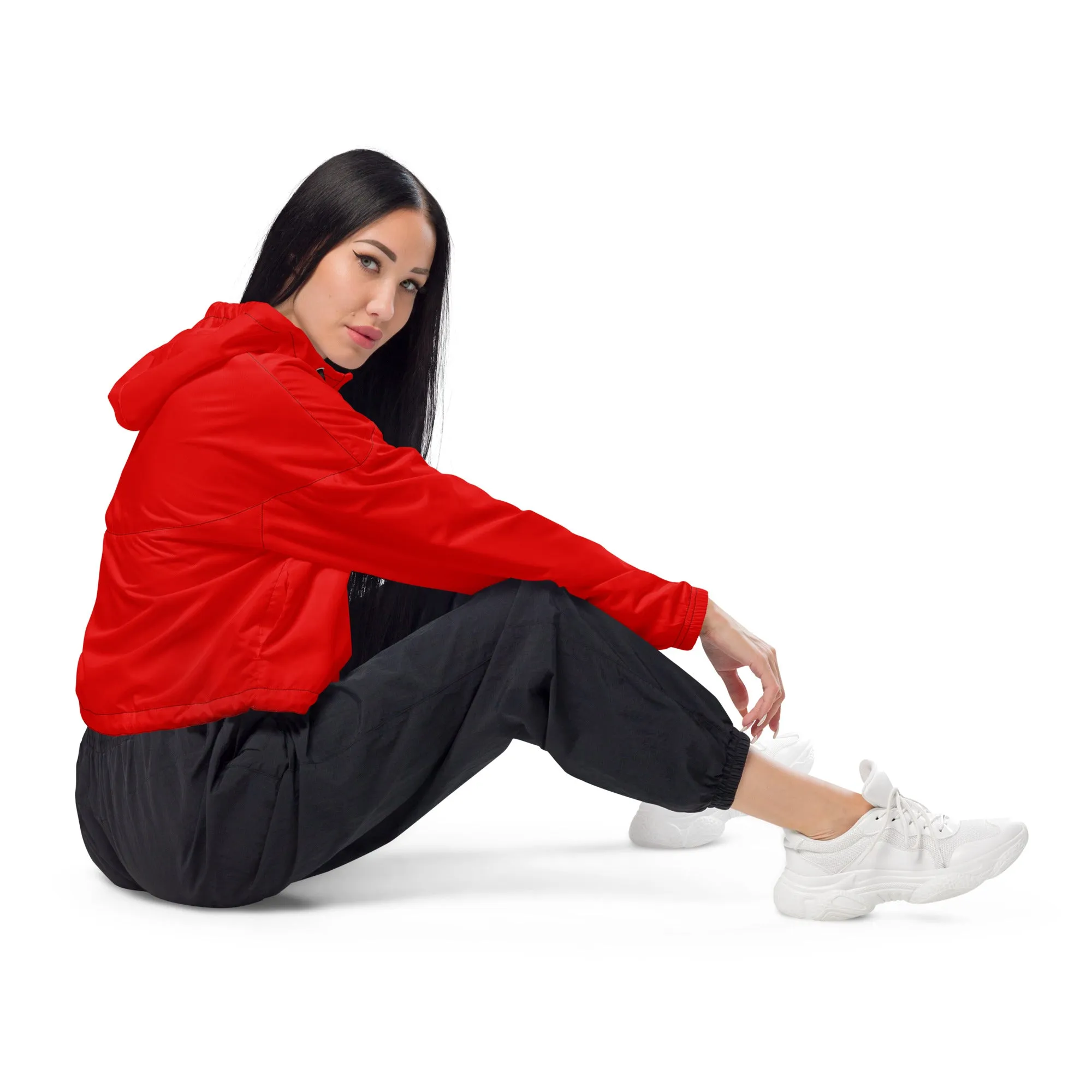 Red Women’s cropped windbreaker