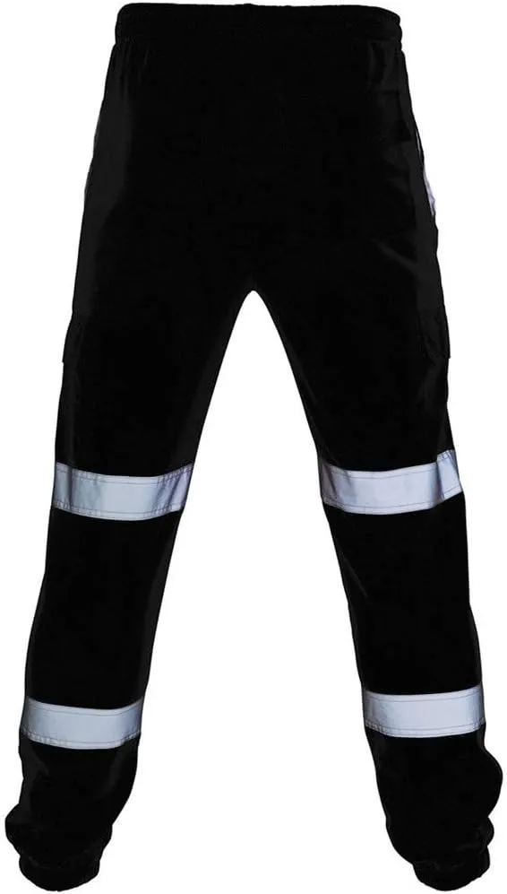 Reflective Safety Pants for Men High Visibility Waterproof Work Safety Cargo Pants Casual Trousers with Pocket