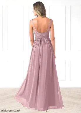 Savannah A-Line Pleated Chiffon Floor-Length Dress SWKP0019611