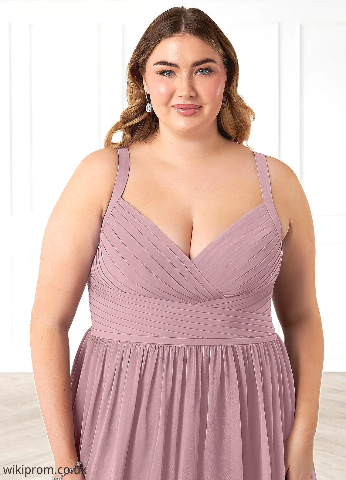Savannah A-Line Pleated Chiffon Floor-Length Dress SWKP0019611