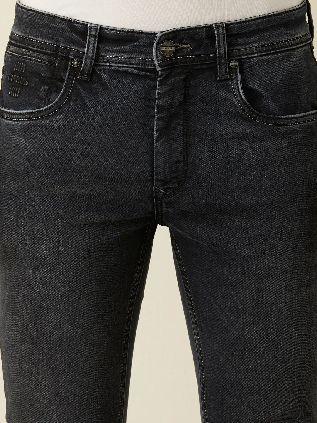 Skinny Fit Dark Charcoal Plain Jeans