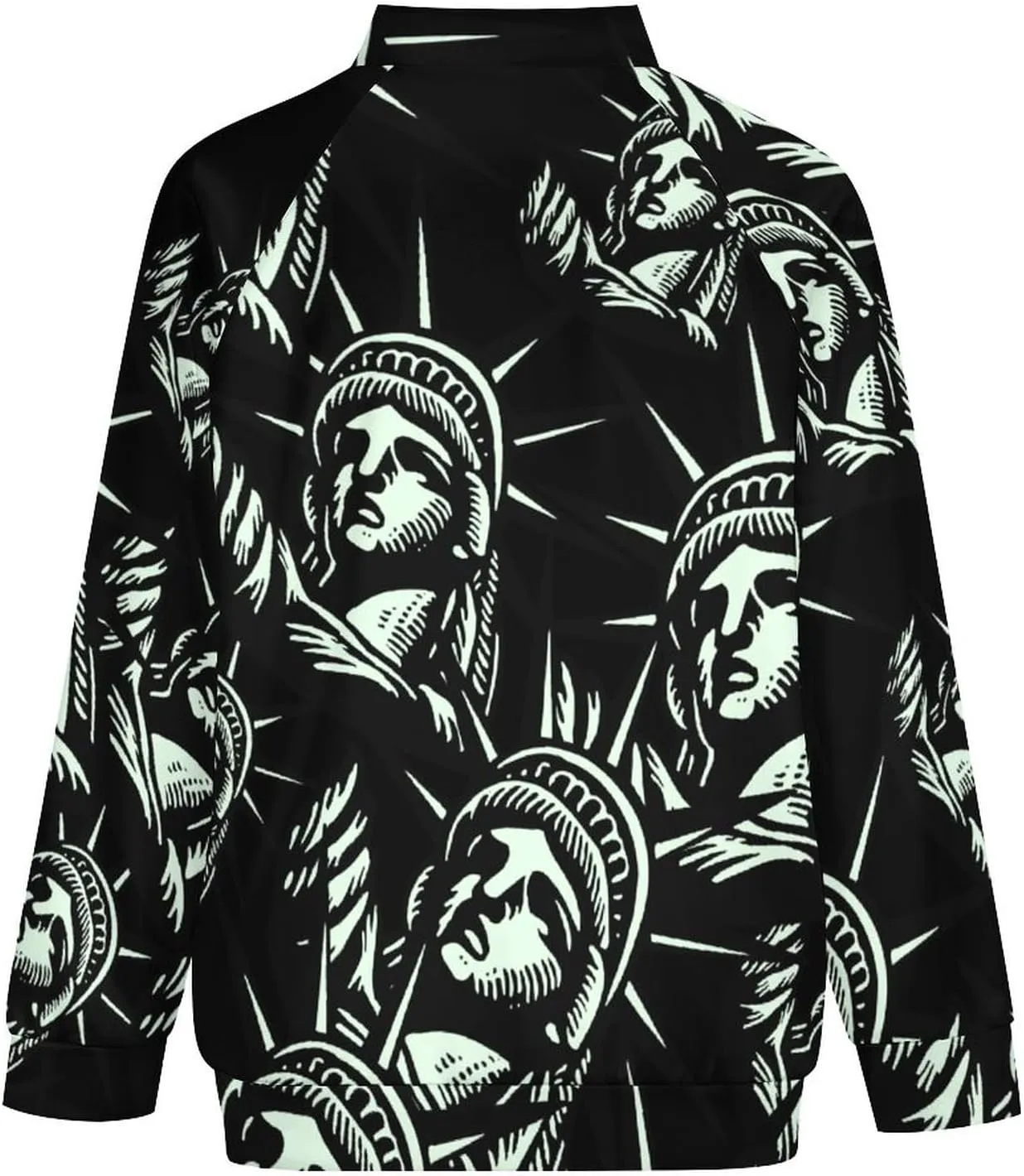 Statue of Liberty Men's Bomber Jackets Lightweight Windbreaker Full Zippered Casual Coat