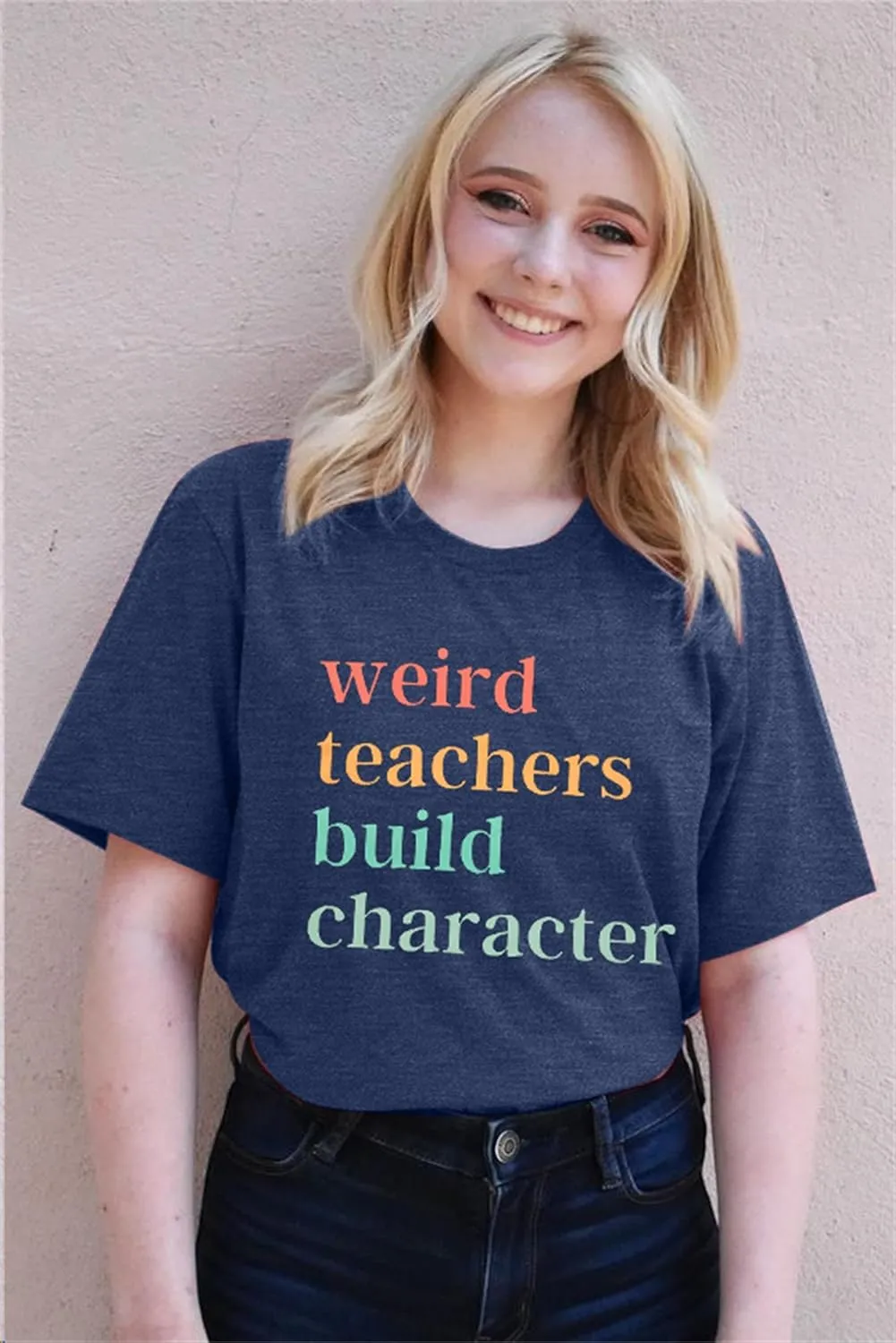 Teacher Life T-Shirt - Women's Weird Teacher Tee - Short Sleeve Tops