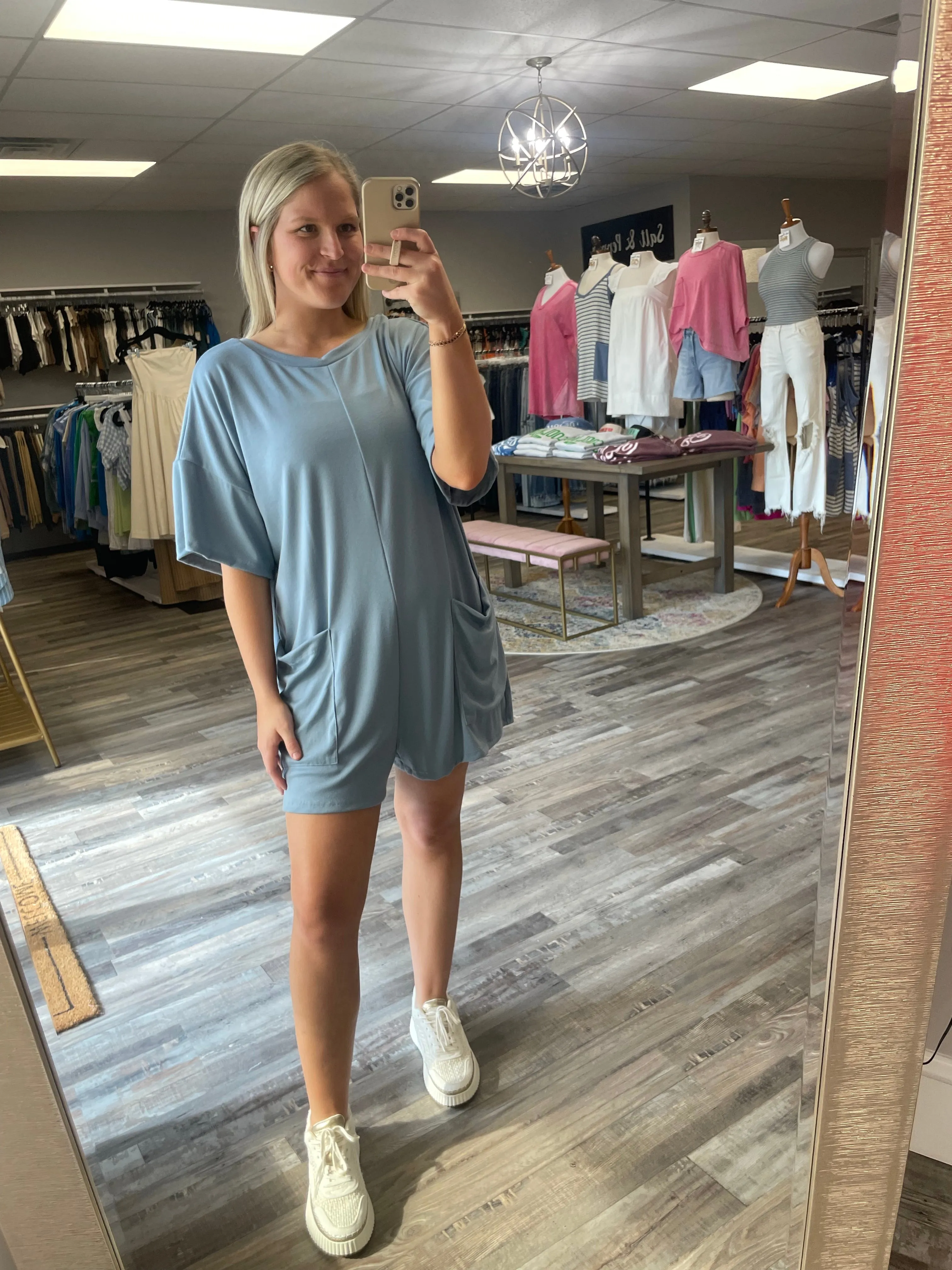 Tee Jersey Romper - Denim Blue