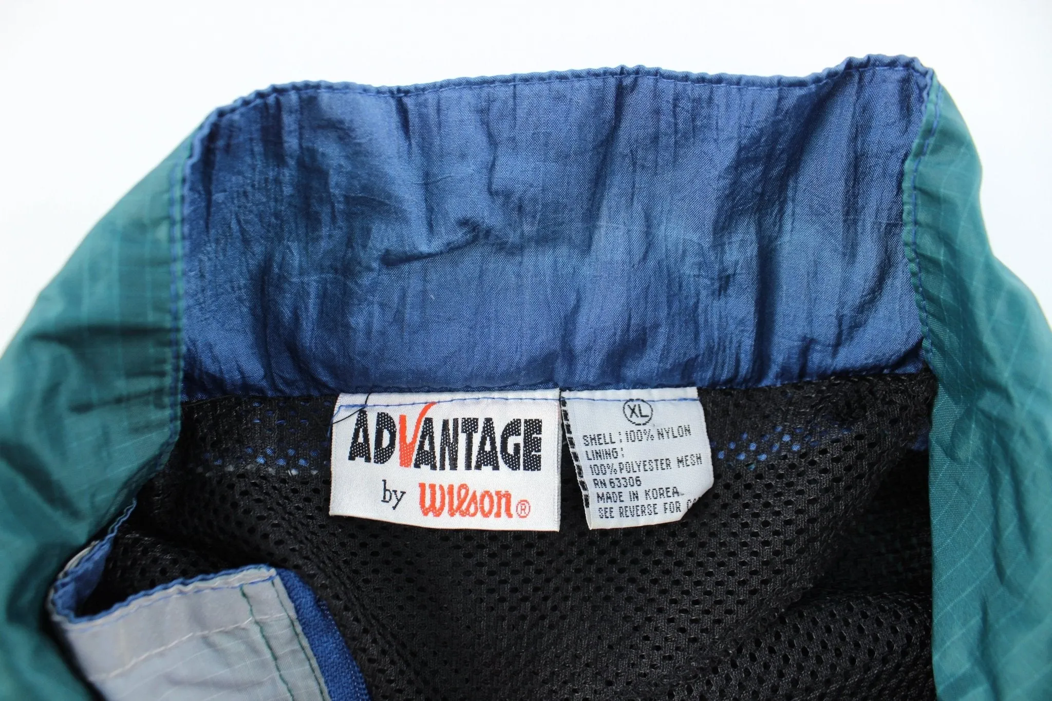 Wilson Embroidered Logo Teal, Blue, & White Zip Up Jacket