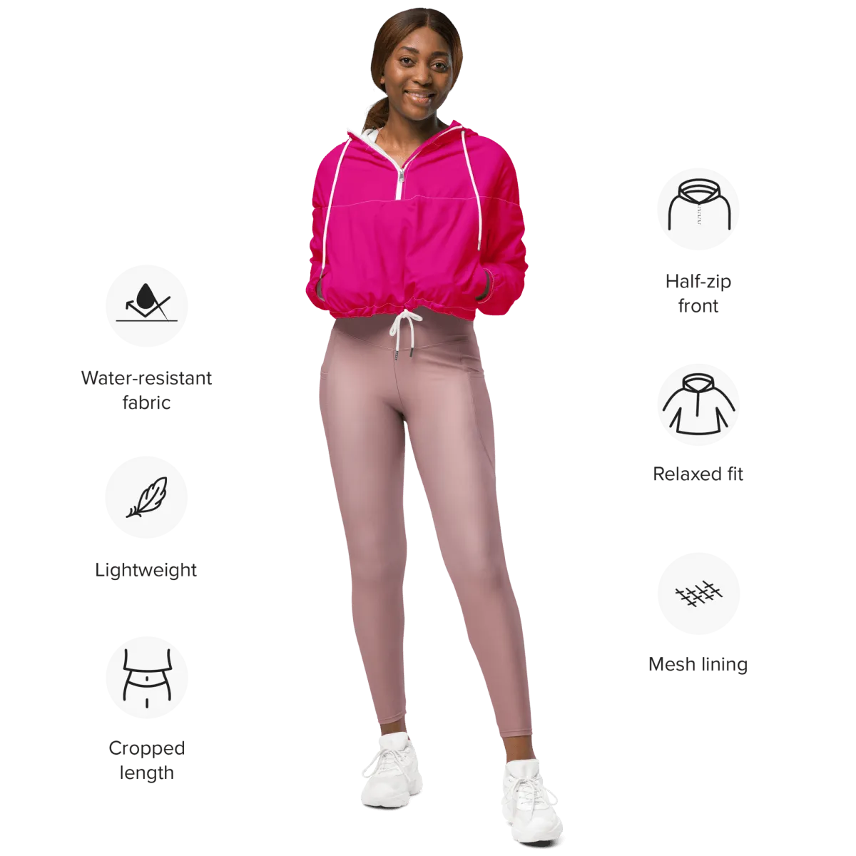 Women’s Cropped Windbreaker (Pink)