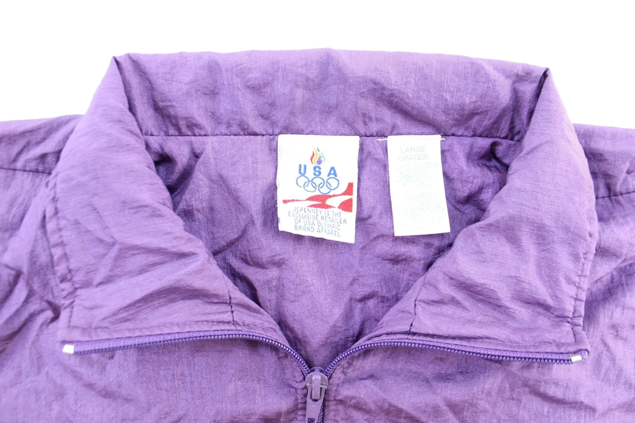 Women's USA Olympic Embroidered Logo Purple Zip Up Jacket